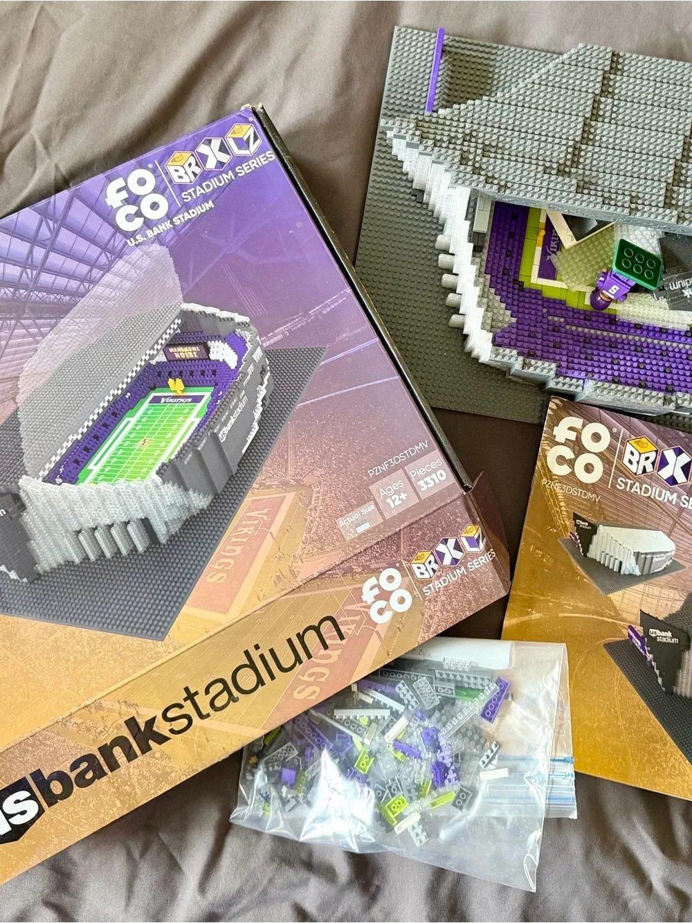 FOCO BRXLZ U.S. Bank Stadium Purple & Gray Stadium Model